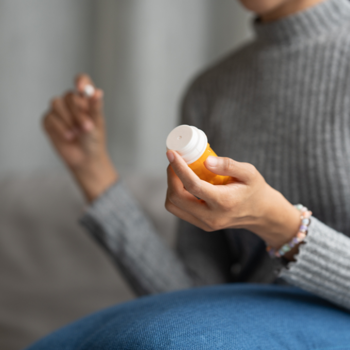 A woman thinking to herself "Can I Order the Abortion Pill Online?"